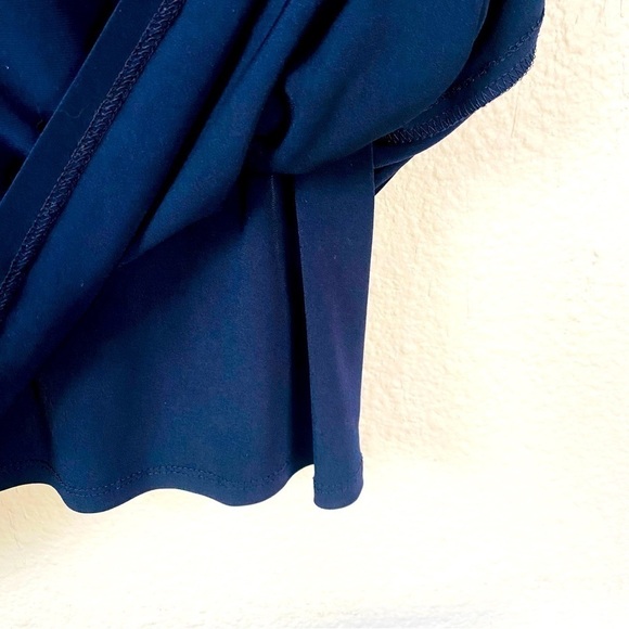 Lauren Ralph Lauren Navy Jersey Surplice Neckline Dress Size 24 - Picture 6 of 9